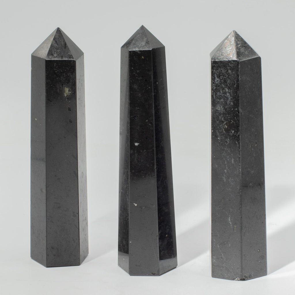 Black Tourmaline Six-Faceted Obelisk Point – Approx. 17cm