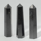Black Tourmaline Six-Faceted Obelisk Point – Approx. 17cm
