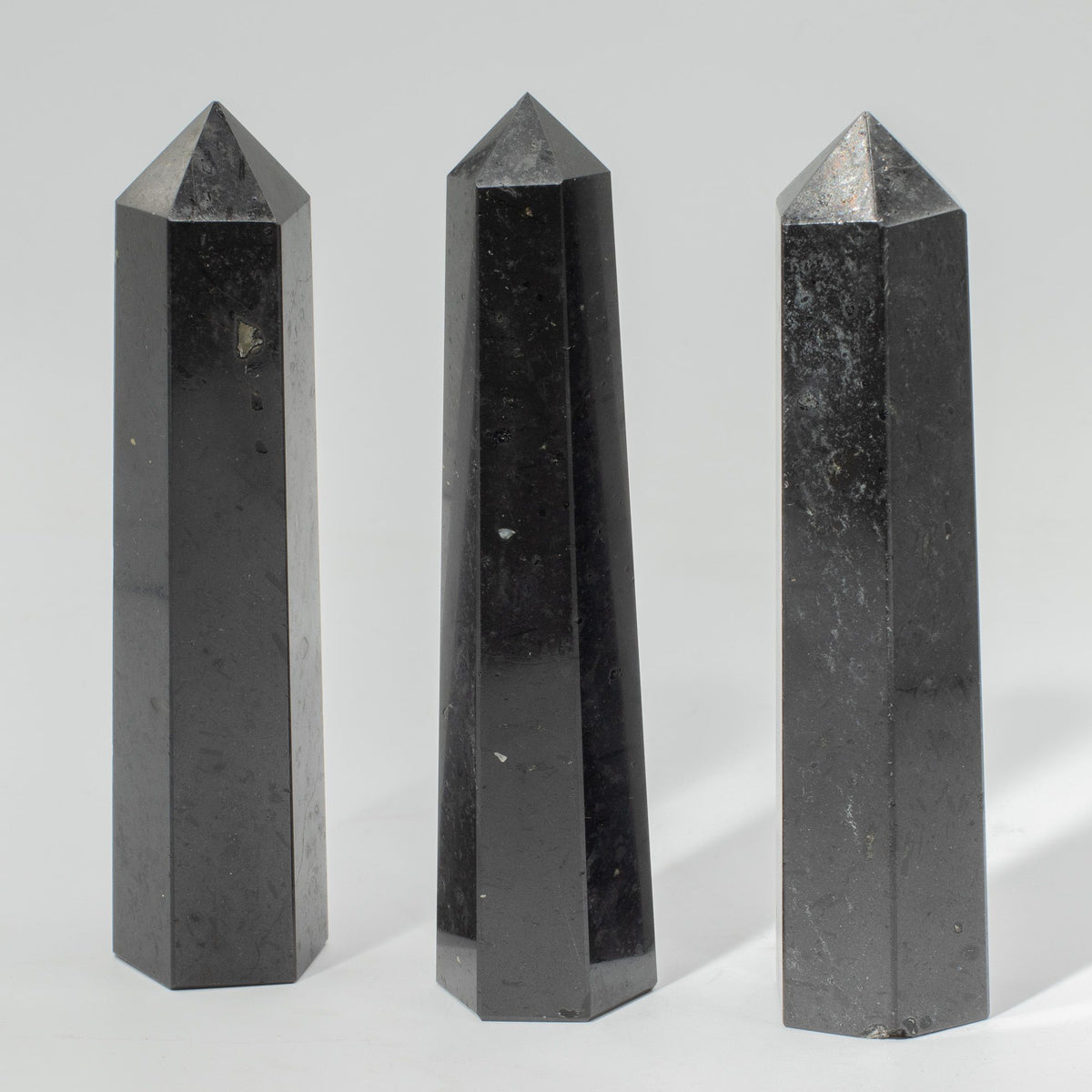 Black Tourmaline Six-Faceted Obelisk Point – Approx. 17cm