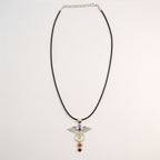 Indian Devotional Pendant - Silver Plated (45cm Cord)- Angel Chakra