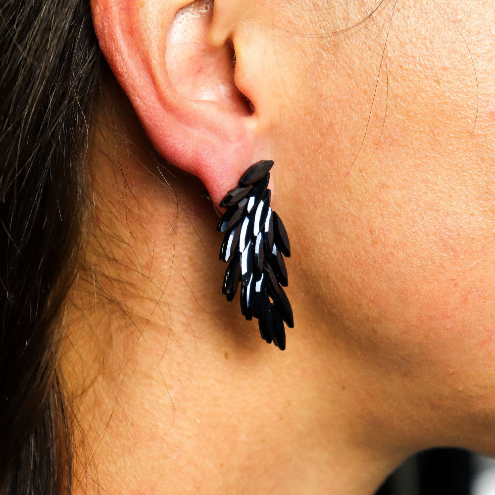 The Jet Nymph — Angel Wing Earrings