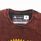 Nomad Sari Stonewashed Cotton T-Shirt | Dragon Mandala | Maroon | Small