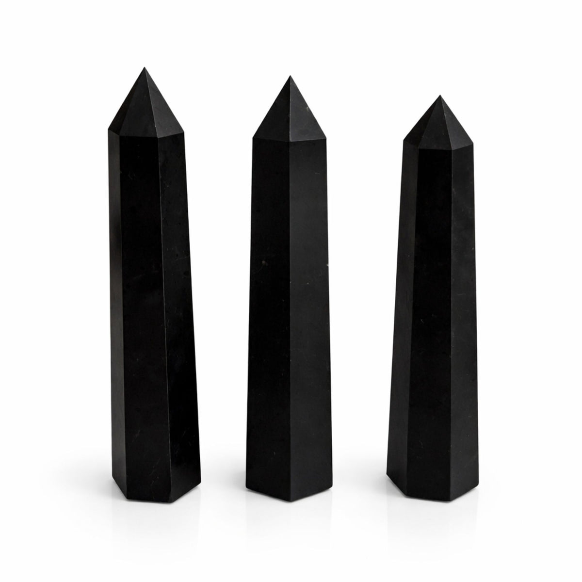 Black Tourmaline Six-Faceted Obelisk Point – Approx. 17cm