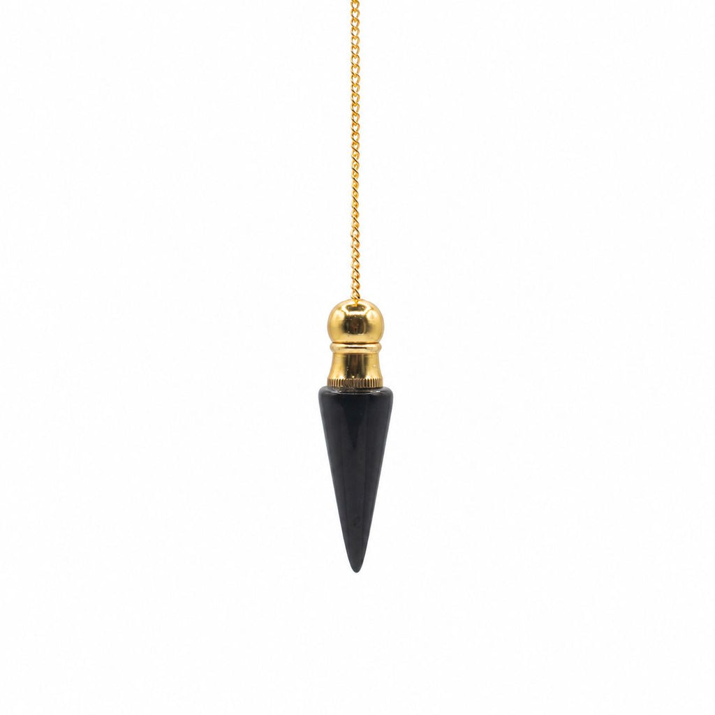 Discovery of Truth | Black Agate & Gold Plated Secret Cavity Pendulum