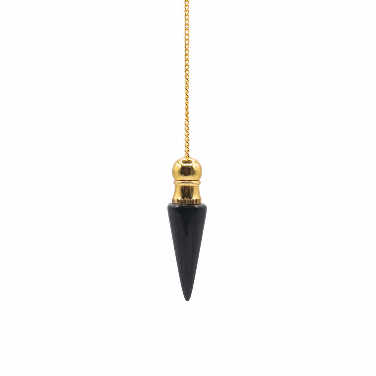 Discovery of Truth | Black Agate & Gold Plated Secret Cavity Pendulum