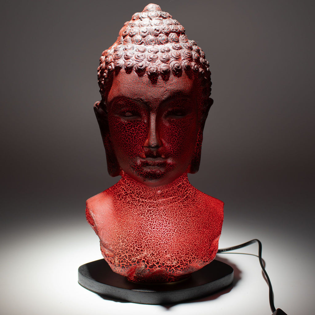 Buddha Bust Lamp | Molten Lava | Oval Stand