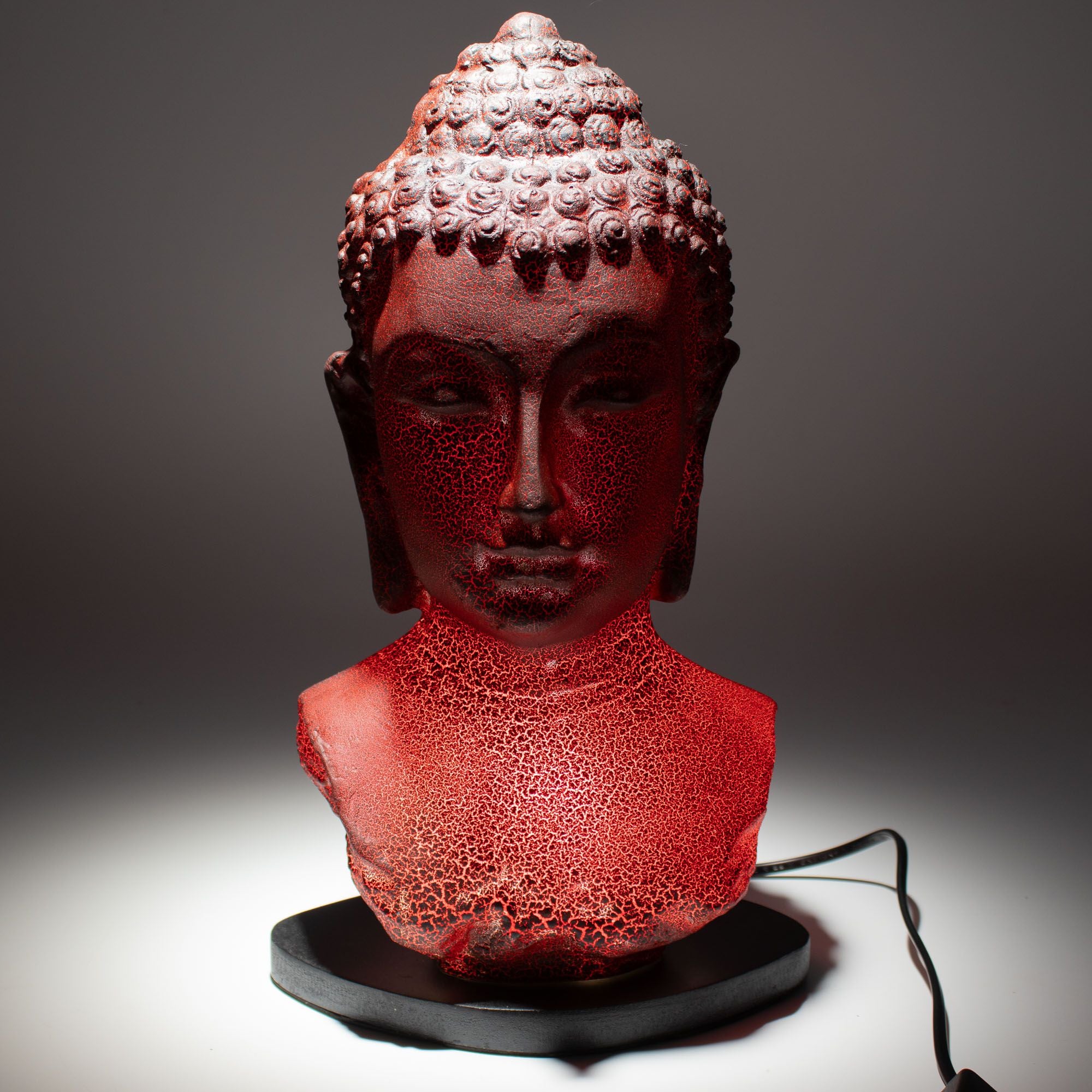 Buddha Bust Lamp | Molten Lava | Oval Stand