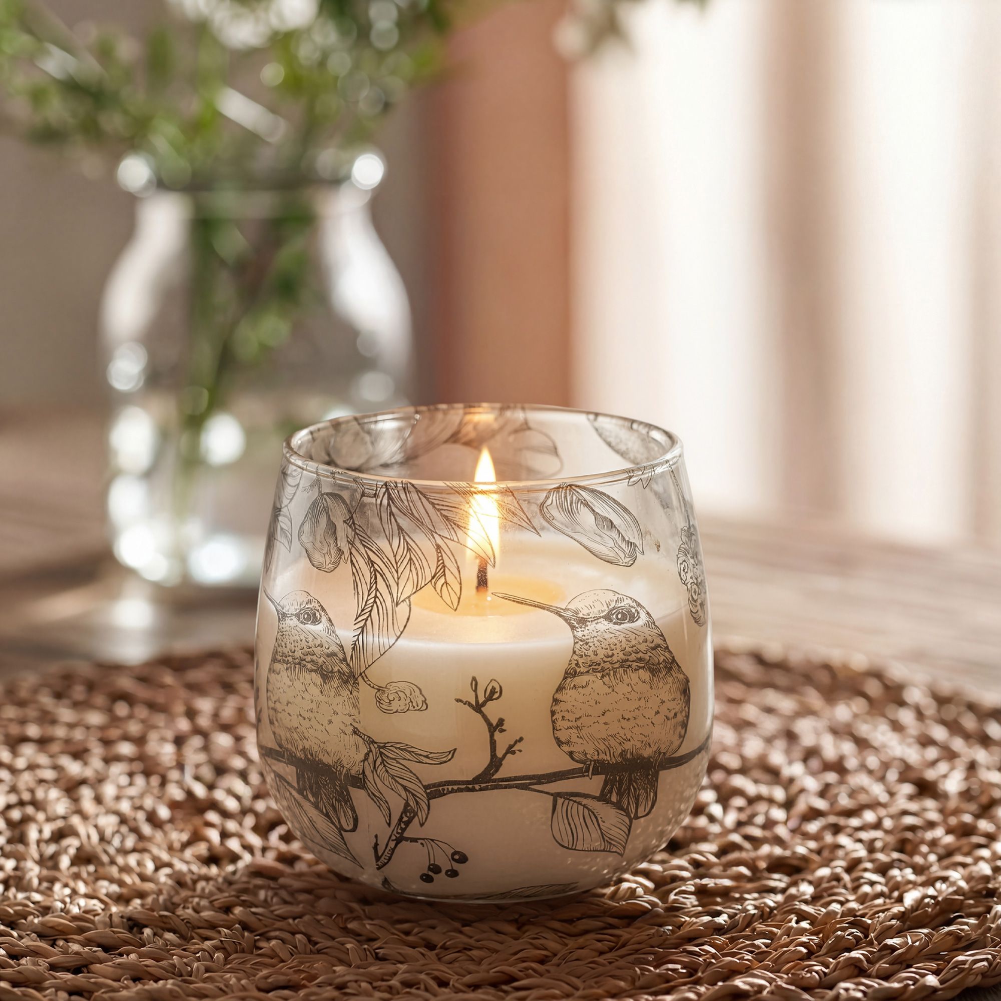 Drawn by Flame — Medium Illustrated Glass Jar Candle