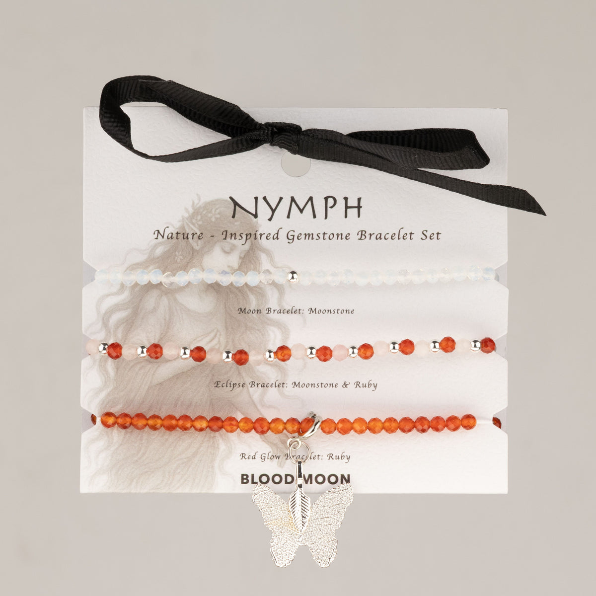 Nymph Spirit Gemstone Bracelet Set - Blood Moon