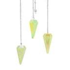Aurora Crystal Pale Green Six Sided Pendulum 4cm