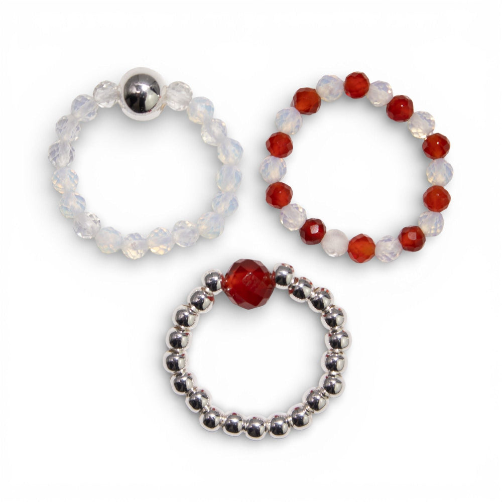 The Blood Moon Ring Set — Nymph Gemstone Collection