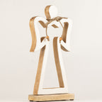 White Halo Angel Ornament in Mango Wood – Large