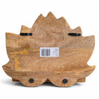 Lotus Carved Wall Shelf | Whitewash Mango Wood | Boho Home Décor