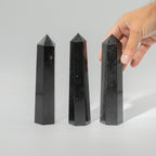 Black Tourmaline Six-Faceted Obelisk Point – Approx. 17cm