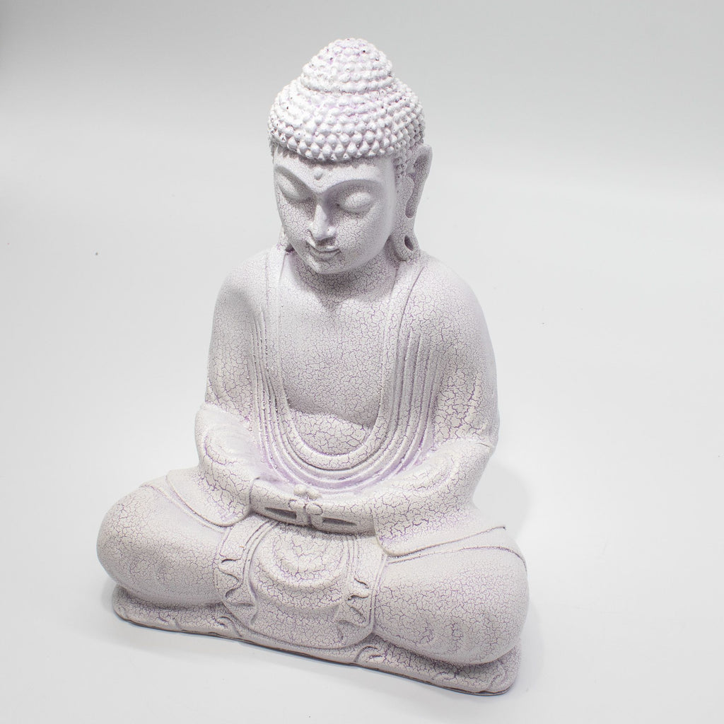 Meditation Buddha Lamp | Lavender Crackle | Oval Stand