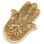 Small Gold Aluminium Hamsa Incense Stick Holder | 13cm