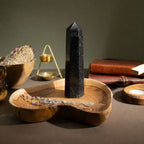 Black Tourmaline Six-Faceted Obelisk Point – Approx. 17cm