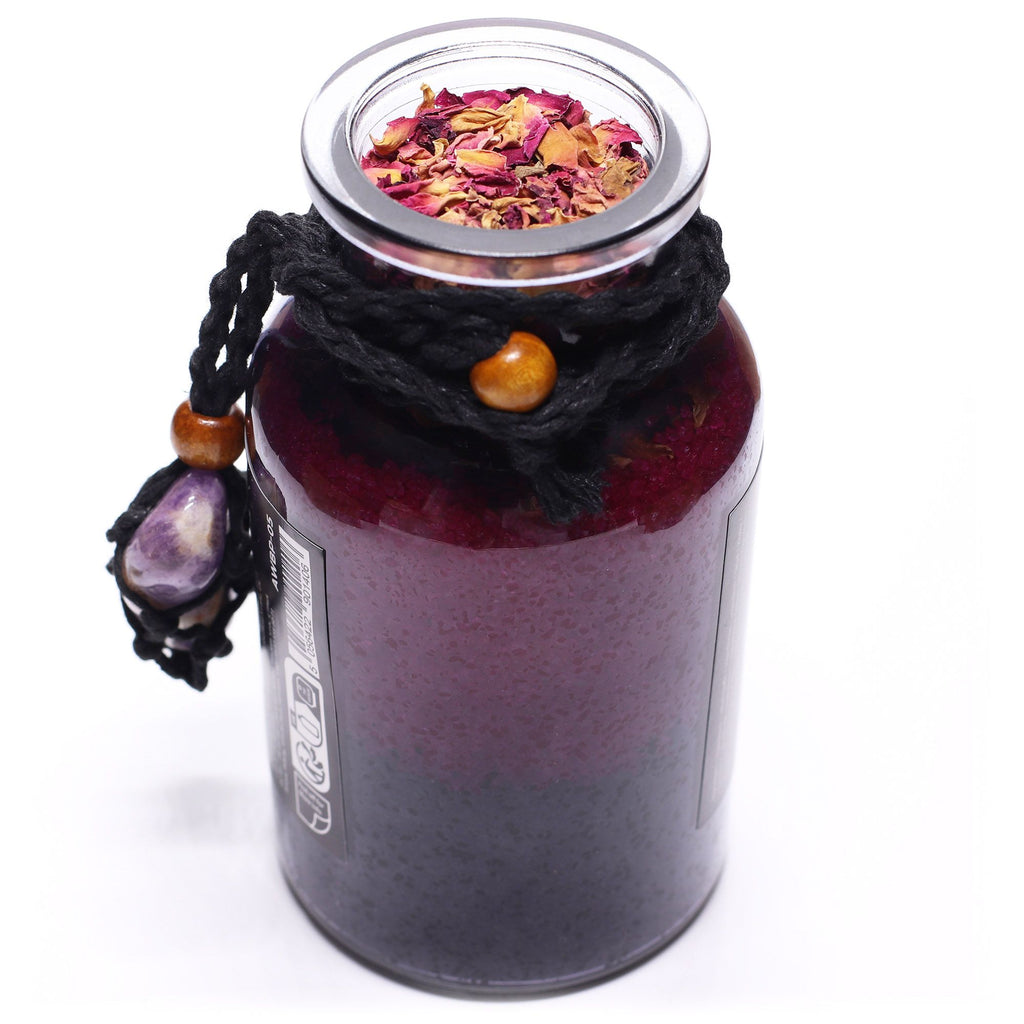 Ancient Witch Seduction Bath Spell Potion & Amethyst Crystal Amulet
