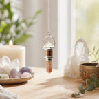 The Moon Chamber- Combo Piece Copper Pendulum -  Clear Quartz & Sunstone