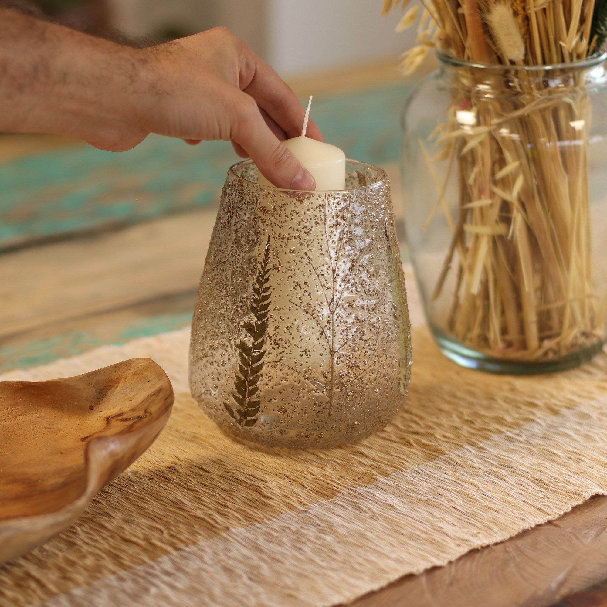The Forest Cauldron — Pressed Fern Bowl Candle Holder