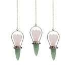 The Heart Oracle | Rose Quartz Angel & Green Aventurine Pendulum with Chakra Band