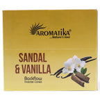 Sandalwood & Vanilla Masala Backflow Incense Cones - Aromatika