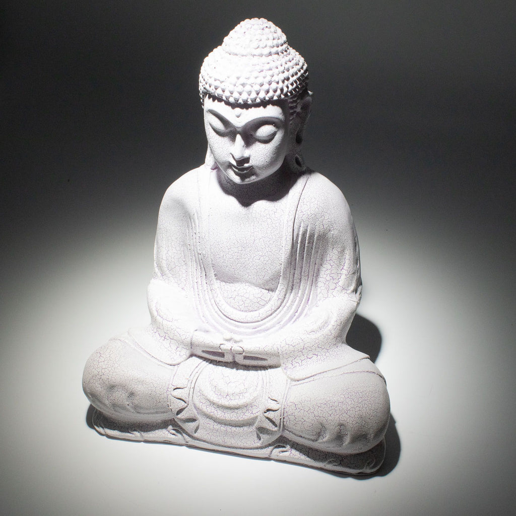 Meditation Buddha Lamp | Lavender Crackle | Oval Stand