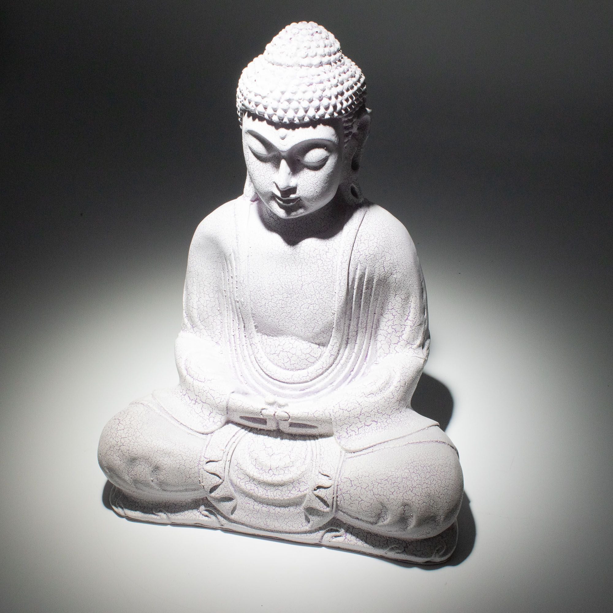 Meditation Buddha Lamp | Lavender Crackle | Oval Stand