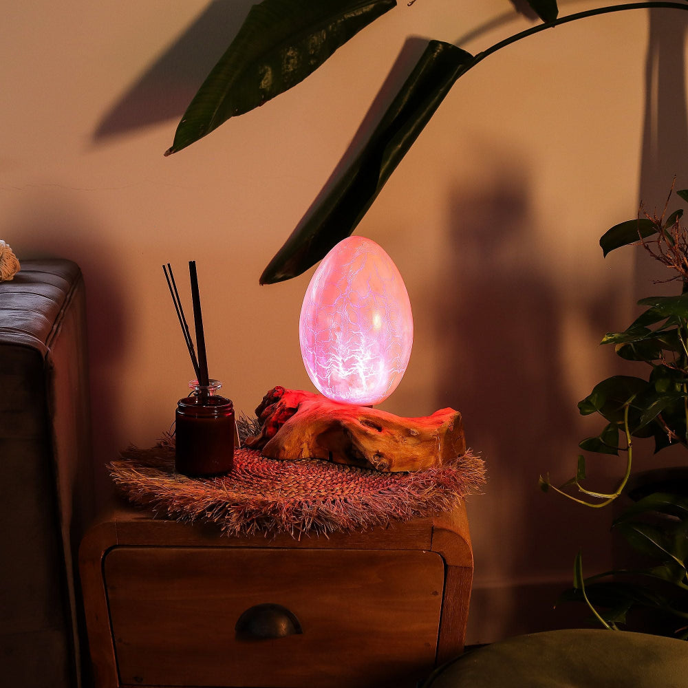The Fire Egg DriftGlow Lamp | Orange Crackle