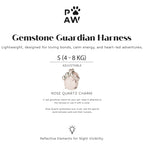 Dog Step-In Guardian Harness with Reflective Mesh & Rose Quartz Charm - Soft Pink - Small (4-8kg)
