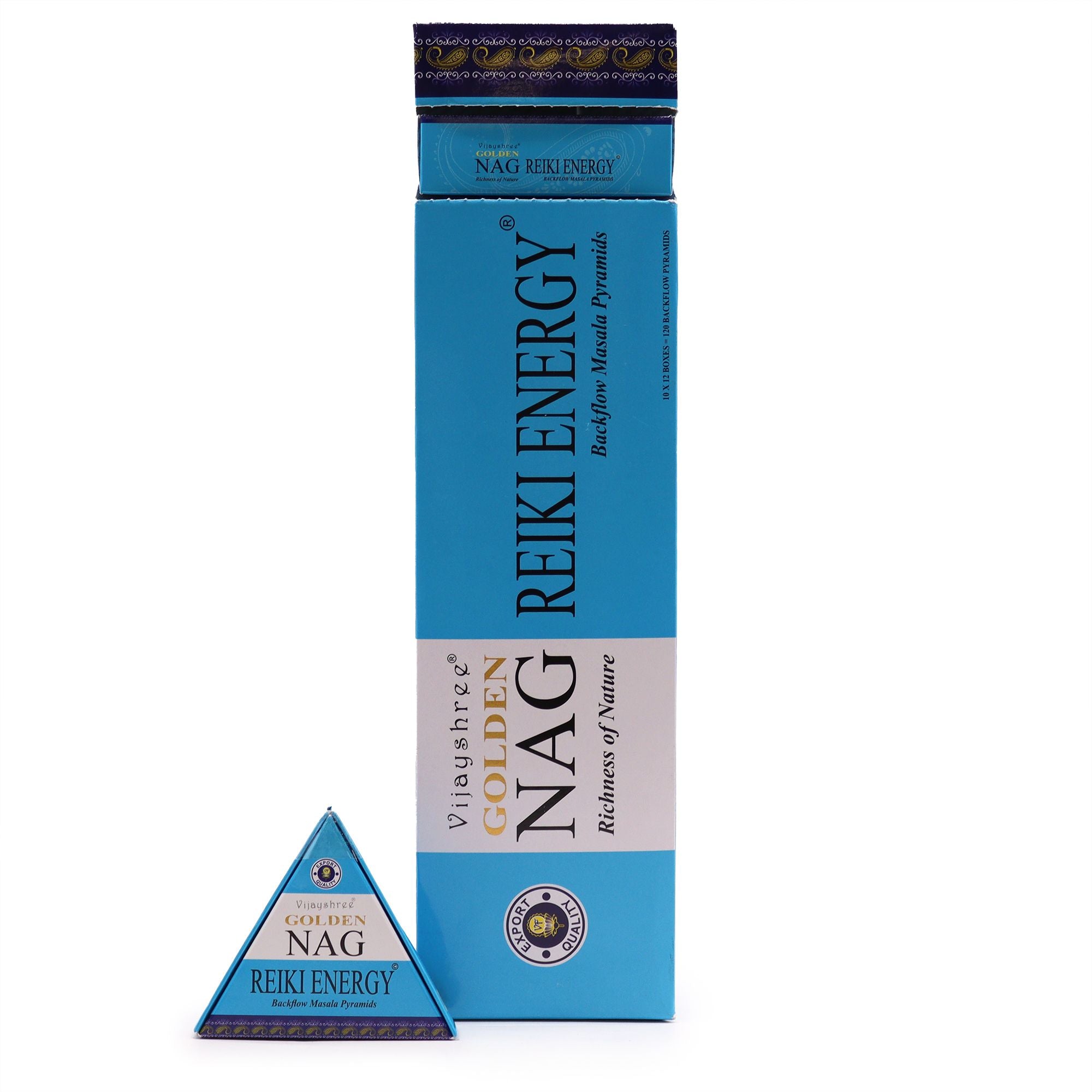 Reiki Energy Backflow Incense Cones Jumbo Golden Nag