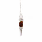 Floating Chakra Pendulum | Clear Quartz Point with Floating Chakra Stones