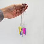 Aurora Crystal Pink Six Sided Pendulum 4cm