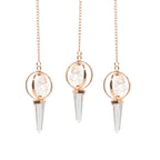 Stellar Gateway | Clear Quartz Spinning Merkaba Pendulum in Copper