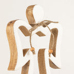 White Halo Angel Ornament in Mango Wood – Large