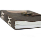 Leather Black Confessions with Lock Notebook (7x5")