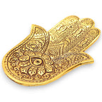 Small Gold Aluminium Hamsa Incense Stick Holder | 13cm