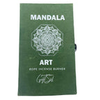 Mandala Flower Rope Incense and Silver Plated Holder Set