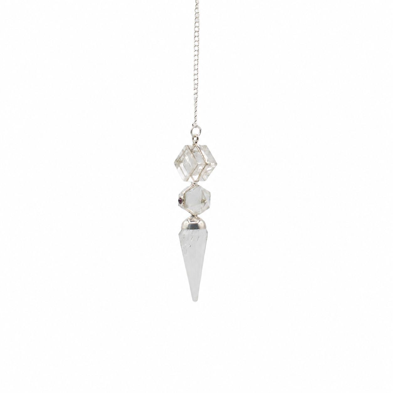 The Architect of Clarity | Clear Quartz Three-Piece Pendulum