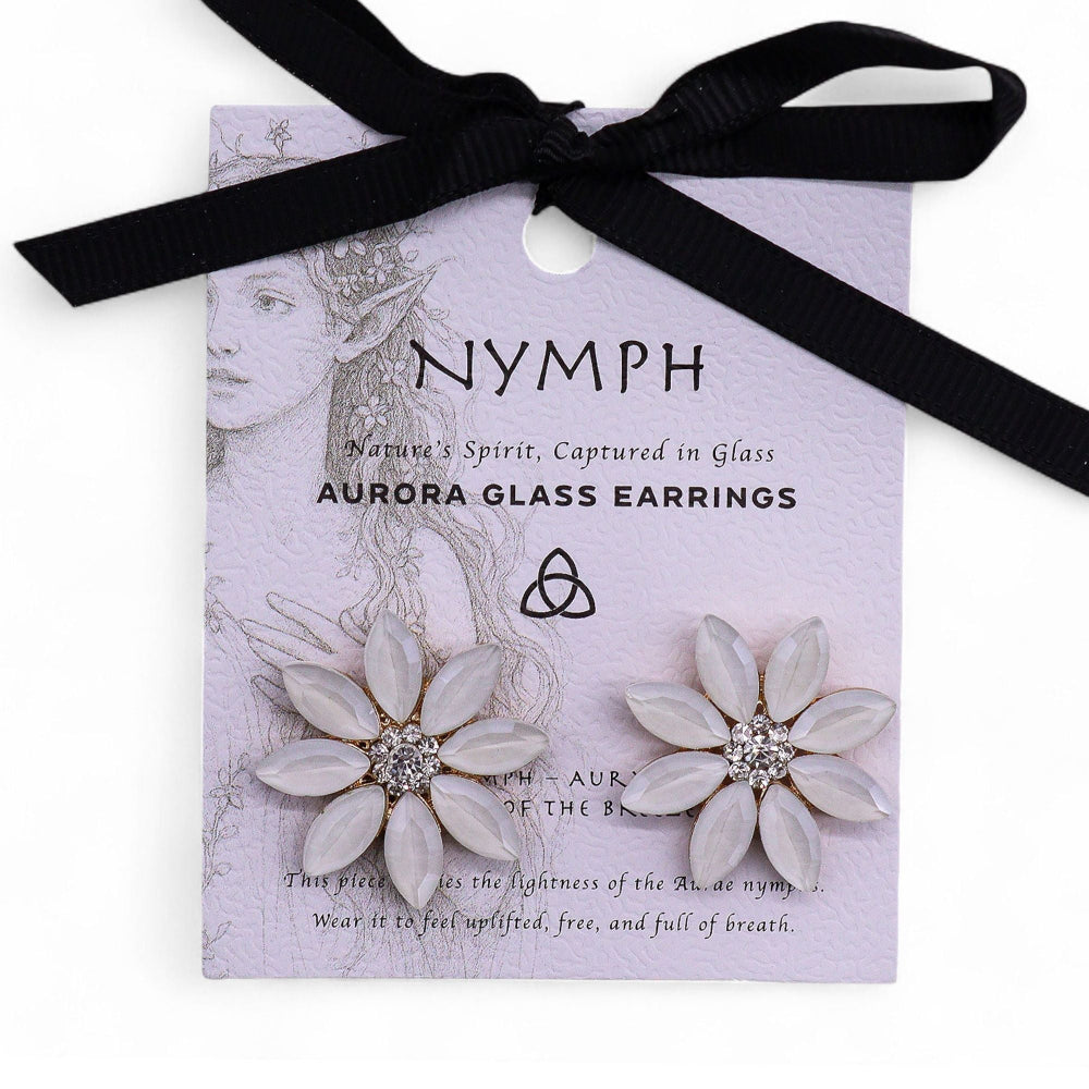 Flower Pearl Vintage Glass  Earrings
