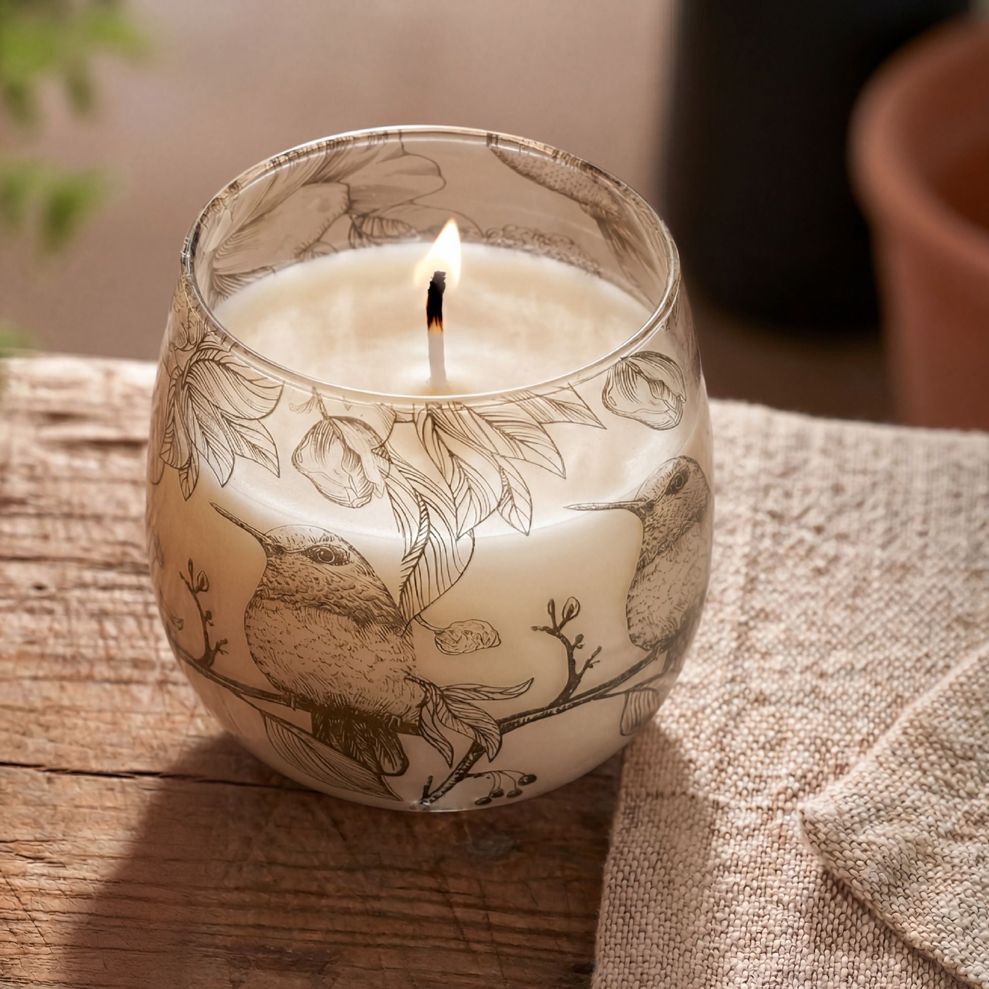 Drawn by Flame — Medium Illustrated Glass Jar Candle