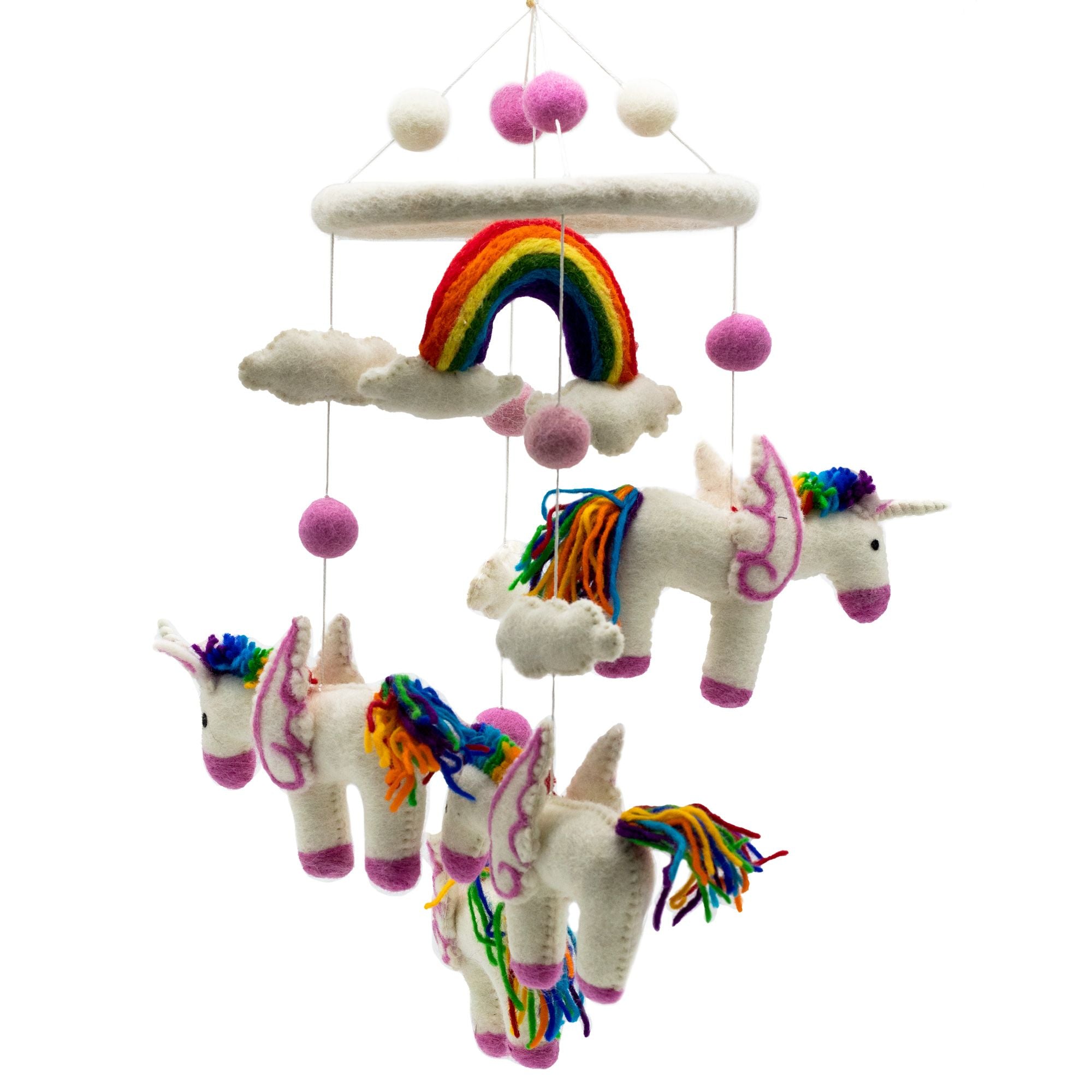 Rainbow Unicorns Felt Mobile