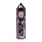 Mystic Story Rose Pink Black Obsidian Point