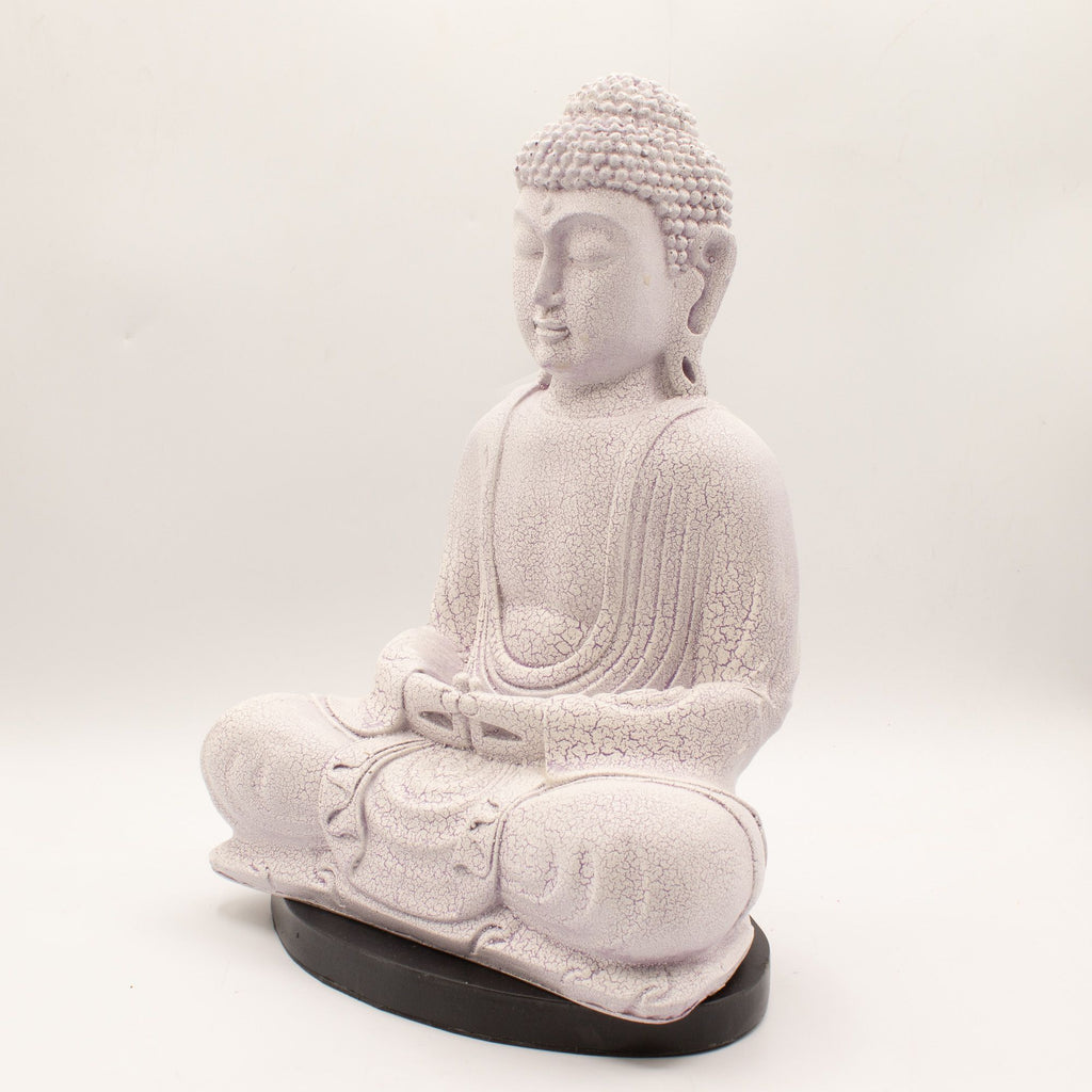 Meditation Buddha Lamp | Lavender Crackle | Oval Stand