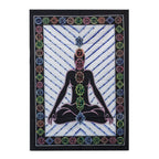 Chakra Buddha Handbrushed Cotton Wall Art | Spiritual Home Décor