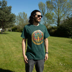 Nomad Sari Stonewashed Cotton T-Shirt | Tree of Life | Green | Small