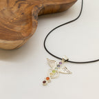 Indian Devotional Pendant - Silver Plated (45cm Cord)- Angel Chakra