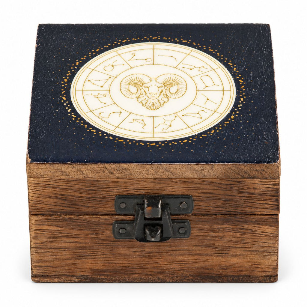 Aries Small Enamelled Keepsake Box
