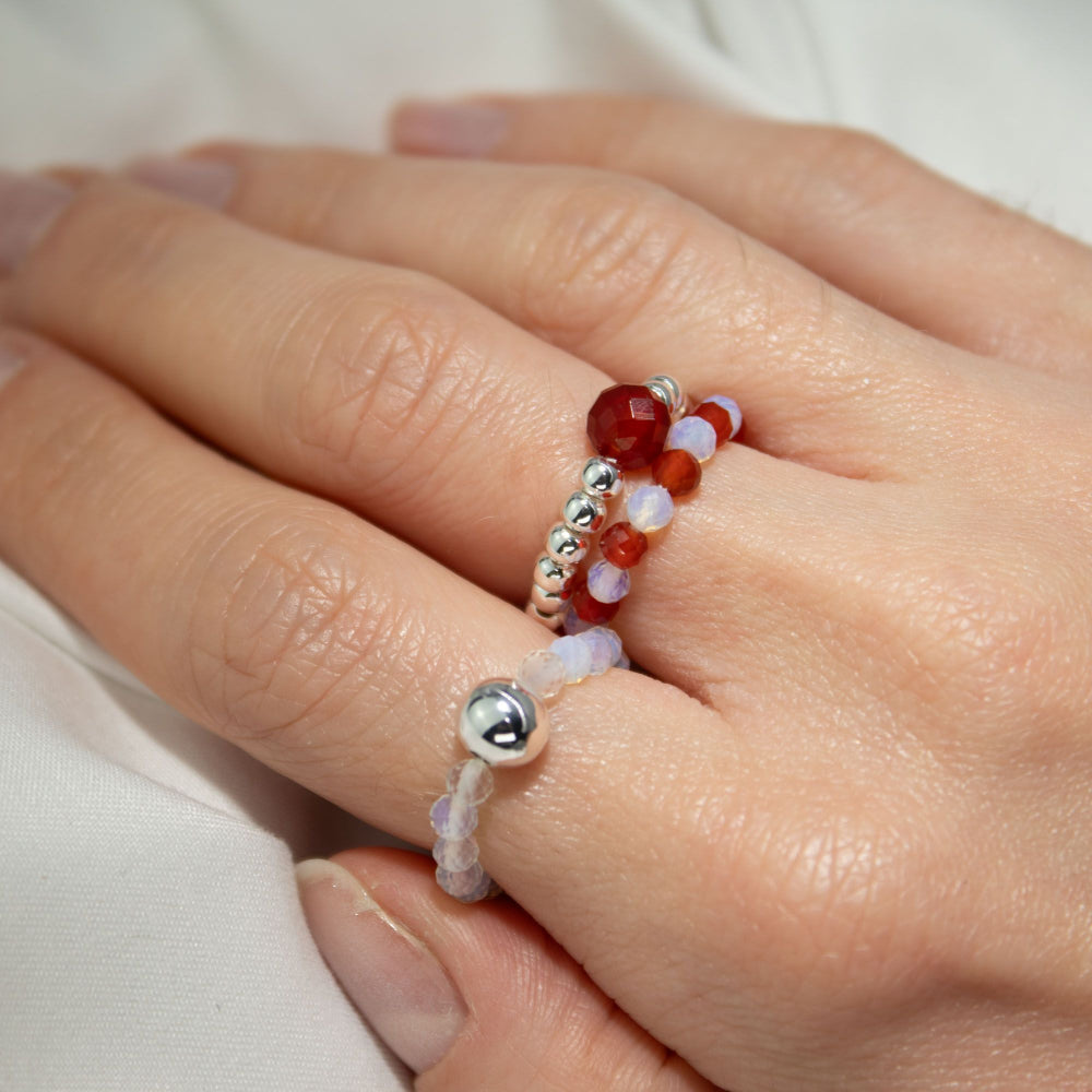 The Blood Moon Ring Set — Nymph Gemstone Collection
