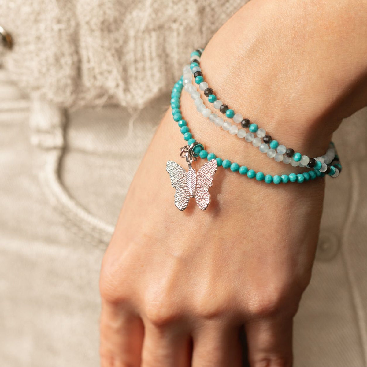 Nymph Spirit Gemstone Bracelet Set - Endless Ocean